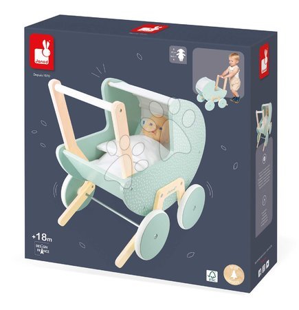 Drewniane wózki dla lalek - Drevený kočík pre bábiku Zen Doll's Pram Janod - 10