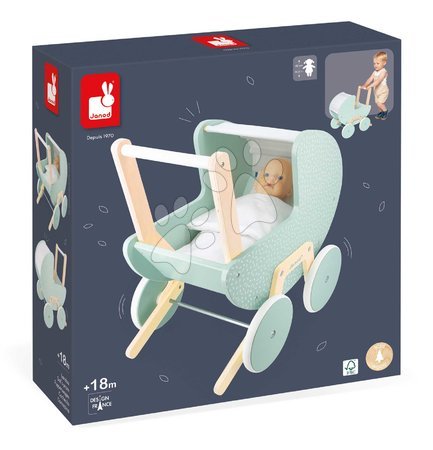 Poussettes en bois pour poupées - Drevený kočík pre bábiku Zen Doll's Pram Janod - 11