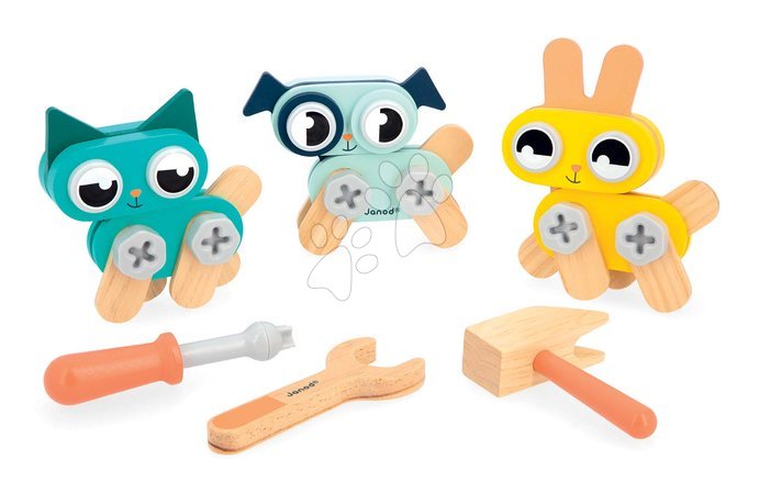 Holzbaukästen - Holzbaukasten Tiere DIY Pet BricoKids Janod - 1