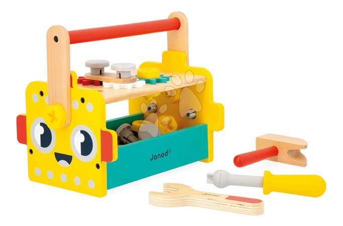 Wooden building toys - Drevené náradie a stavebnica Robot Tool Box BricoKids Janod - 1