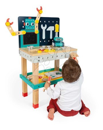 Laboratorio e attrezzi per bambini in legno - Drevená detská dielňa a náradie Big Robot DIY Workbench BricoKids Janod - 5