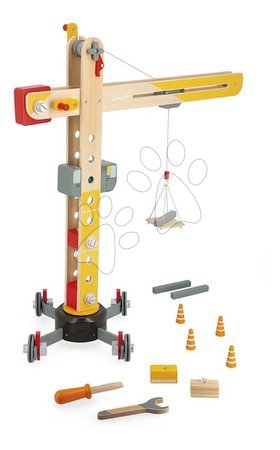 Wooden toys - Drevený žeriav Large Crane Bolid Janod