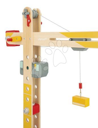 Wooden building toys - Drevený žeriav Large Crane Bolid Janod - 2