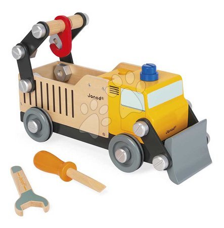 Jucării de construit din lemn - Mașină din lemn și joc de construit Camion DIY Construction Truck BricoKids Janod - 2