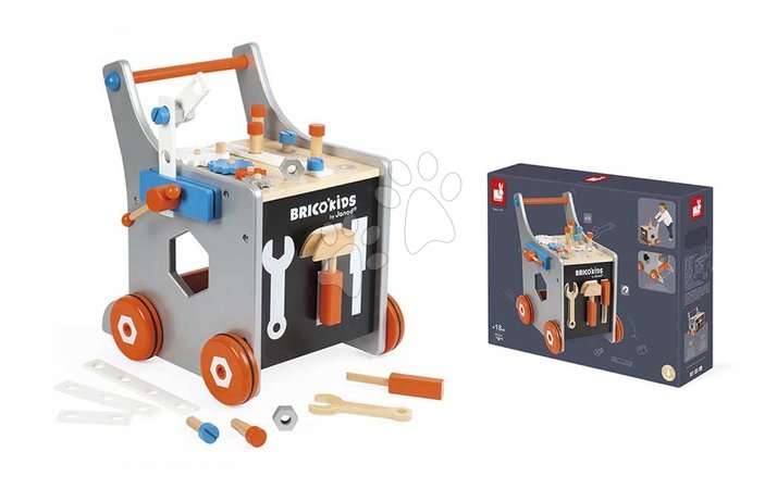 Wooden kids' workbenches and tools - Drevené chodítko a vozík s náradím Magnetic DIY Trolley BricoKids Janod - 8