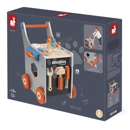 Wooden kids' workbenches and tools - Drevené chodítko a vozík s náradím Magnetic DIY Trolley BricoKids Janod - 9