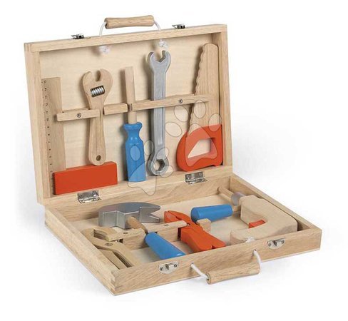 Workbench playsets and tools - Drevené náradie v kufríku Tool Box BricoKids Janod_1