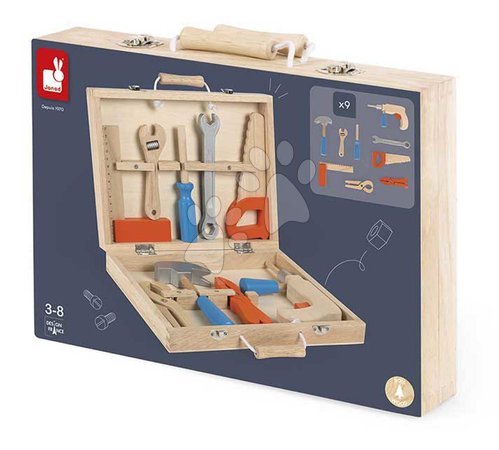 Kinderwerkstatt und Werkzeuge  - Holzwerkzeuge in einem Koffer Tool Box BricoKids Janod - 6