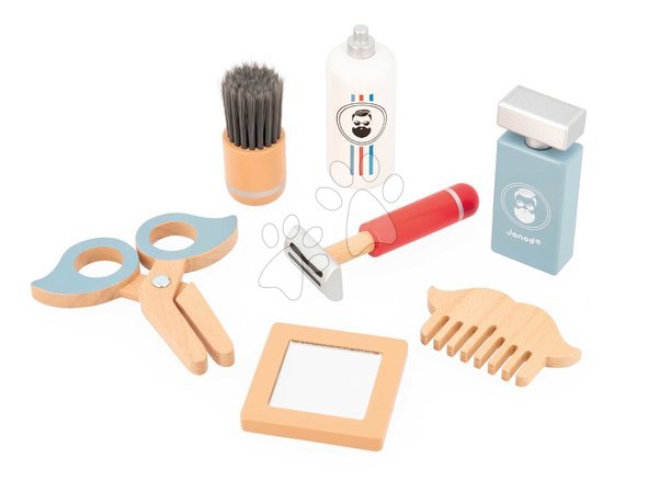 Jocuri din lemn pentru profesii - Trusă cosmetică pentru copii Shaving Kit Janod - 1