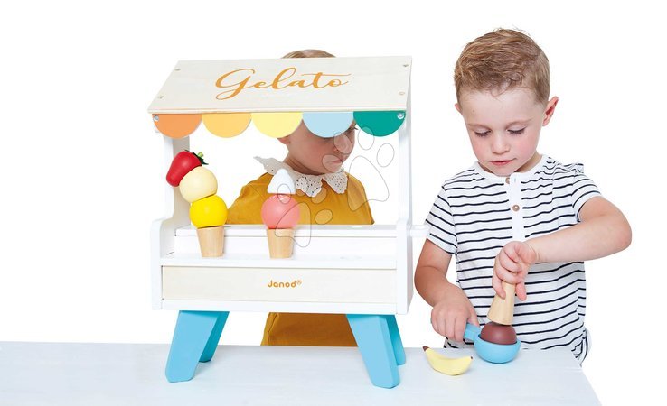 Supermercados de madera para niños - Drevený zmrzlinový stánok Ice Cream Stand Janod - 3