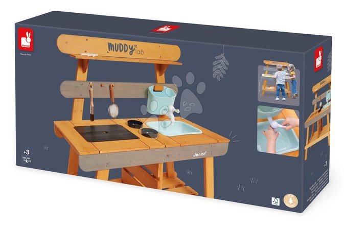 Spielküchen aus Holz - Vonkajšia drevená kuchynka Muddy Lab Outdoor Kitchen Janod - 18