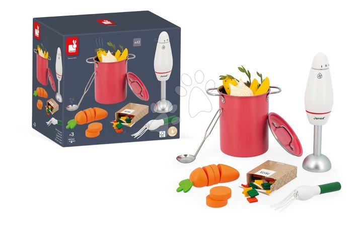 Spielküchen aus Holz - Sada na prípravu polievky Soup Set Janod - 5