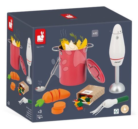 Spielküchen aus Holz - Sada na prípravu polievky Soup Set Janod - 7