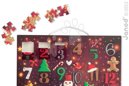 Detské puzzle do 100 dielov - Adventný kalendár puzzle Janod - 2