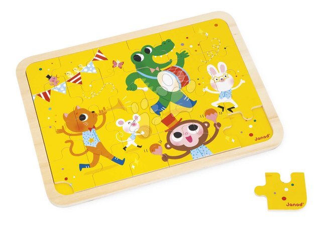 Holzpuzzle und Baukits - Drevené puzzle Párty Party Time Puzzle Janod - 1