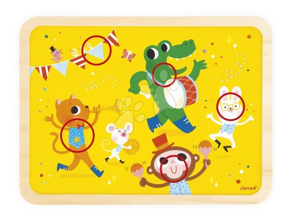 Rompecabezas y juguetes de madera para niños  - Drevené puzzle Párty Party Time Puzzle Janod - 3