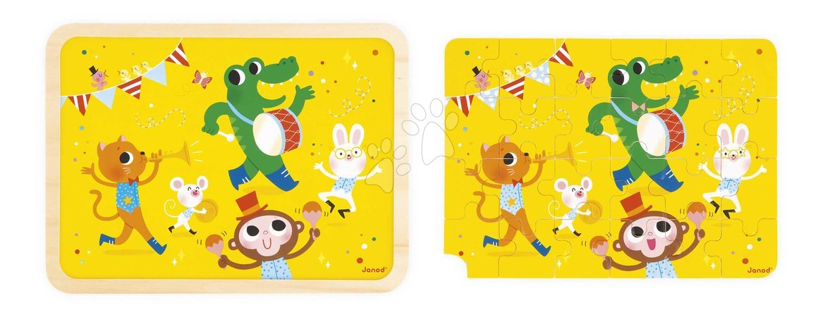 Rompecabezas y juguetes de madera para niños  - Drevené puzzle Párty Party Time Puzzle Janod - 4