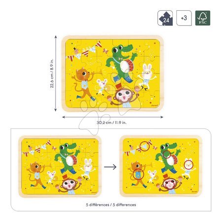 Rompecabezas y juguetes de madera para niños  - Drevené puzzle Párty Party Time Puzzle Janod - 5