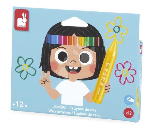 Drawing and painting sets - Trojhranné voskovky Wax Crayons Janod - 3