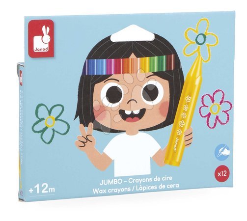 Drawing and painting sets - Trojhranné voskovky Wax Crayons Janod - 4