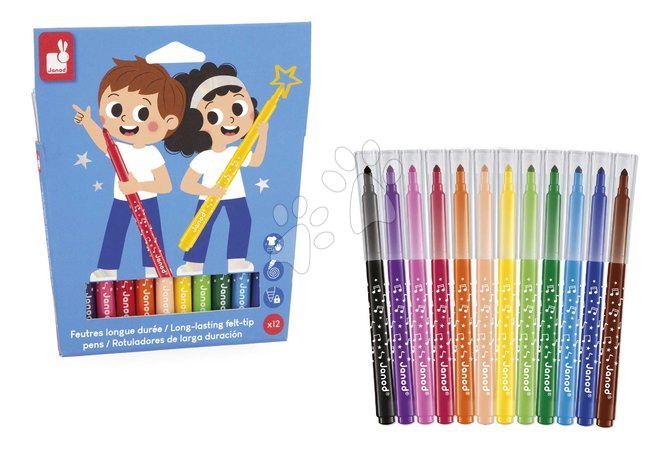 Set de dibujo y pintura  - Fixky Long-Lasting Felt-Tip Pens Janod - 3