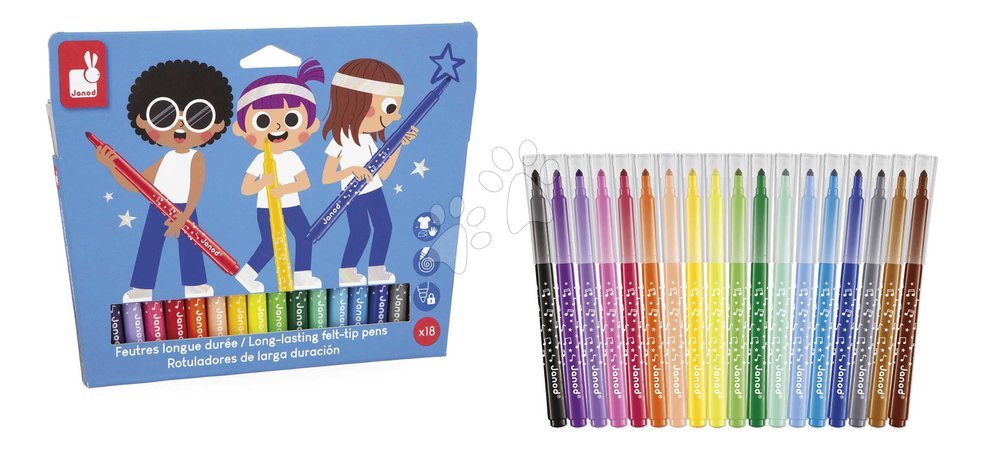 Rajzolás és festés - Filctollak Long-Lasting Felt-Tip Pens Janod - 3