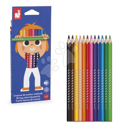 Risanje in barvanje - Trojhranné farbičky Colouring Pencils Janod - 2