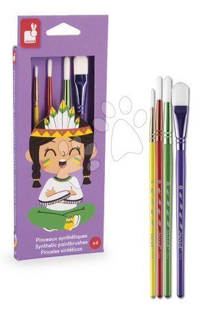 Drawing and painting sets - Sada štetcov na výtvarnú výchovu Synthetic Paintbrushes Kit Janod - 5