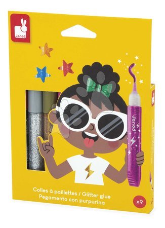 Drawing and painting sets - Lepidlo s trblietkami Glitter Glue Janod - 4