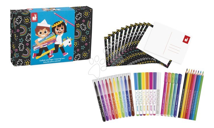 Desenare și colorare - Trusa de artă Coloring Box Janod - 1