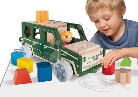 Dřevěná auta  - Dřevěné autíčko Car with Blocks Eichhorn - 1