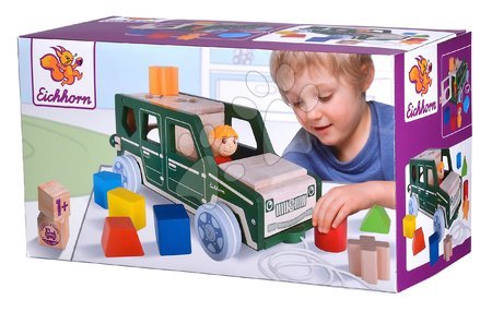 Dřevěná auta  - Dřevěné autíčko Car with Blocks Eichhorn - 5