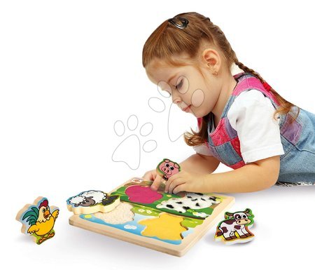 Wooden developmental toys - Wooden puzzle Feel Puzzle with Fabric Eichhorn - 4