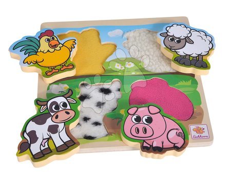 Dřevěné didaktické hračky - Dřevěné puzzle Feel Puzzle with Fabric Eichhorn - 2