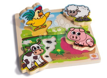 Wooden developmental toys - Wooden puzzle Feel Puzzle with Fabric Eichhorn - 5