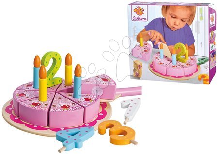 Wooden play kitchens - Wooden birthday cake on a platter Cake Eichhorn - 7