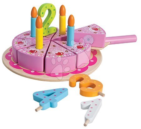 Wooden play kitchens - Wooden birthday cake on a platter Cake Eichhorn - 2