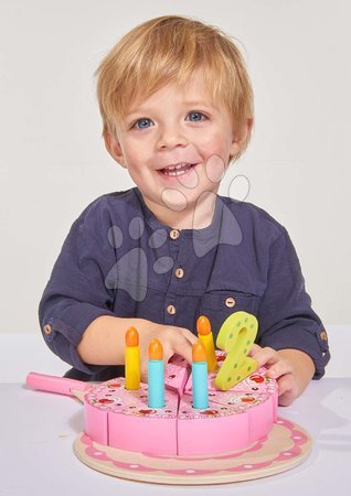 Wooden play kitchens - Wooden birthday cake on a platter Cake Eichhorn - 6