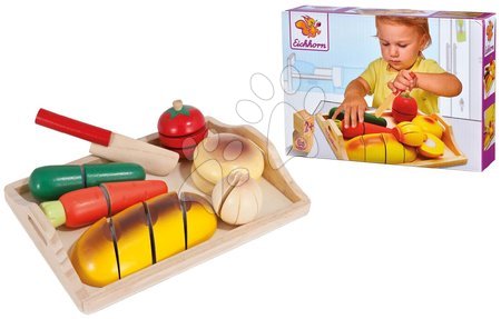 Wooden play kitchens - Wooden tray with food Chopping Board Eichhorn - 4