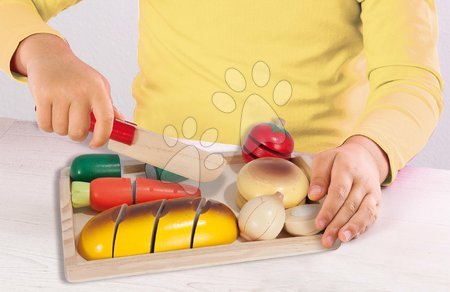 Wooden play kitchens - Wooden tray with food Chopping Board Eichhorn - 3