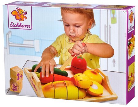 Wooden play kitchens - Wooden tray with food Chopping Board Eichhorn - 2