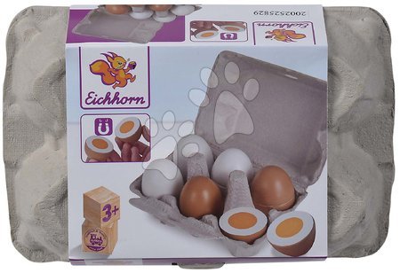 Dřevěné kuchyňky - Dřevěná vajíčka s obalem Eggs Eichhorn - 2