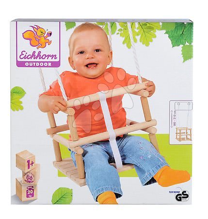 Swings - Wooden Baby Swing Outdoor Eichhorn - 8