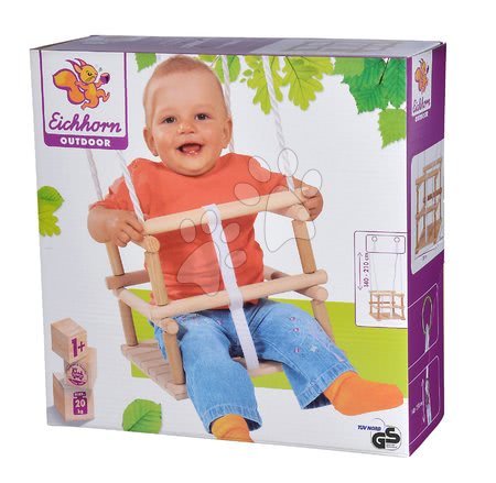 Swings - Wooden Baby Swing Outdoor Eichhorn - 9