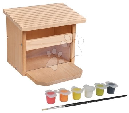 Dřevěné hračky - Dřevěné krmítko pro veverku Outdoor Feeding Squirell House Eichhorn - 4