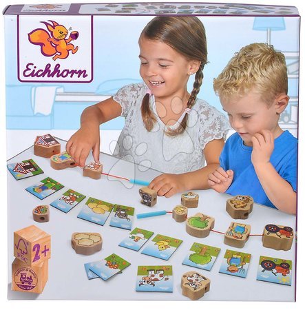 Jocuri educative din lemn - Joc logic din lemn ferma Threading Game Eichhorn  - 7