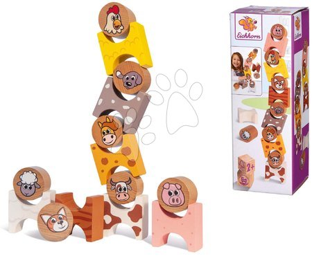 Drvene didaktičke igračke - Drevené stohovateľné zvieratká Stackable Farm Animals Eichhorn  - 2