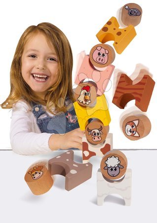 Jouets didactiques en bois - Animaux de ferme empilables en bois Eichhorn - 7