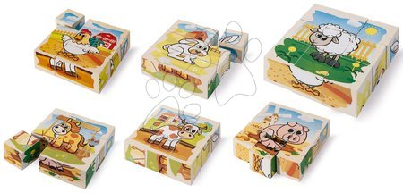 Drvene kocke - Drvene puzzle farma Picture Cube Farm Eichhorn  - 3