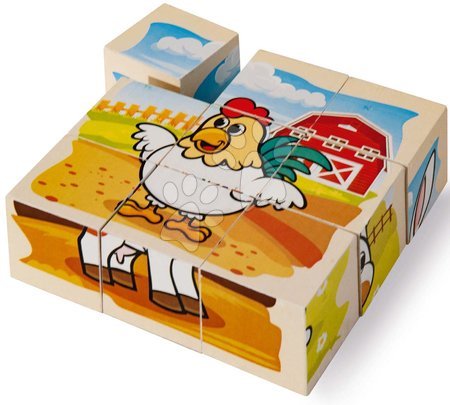 Drvene kocke - Drvene puzzle farma Picture Cube Farm Eichhorn  - 6